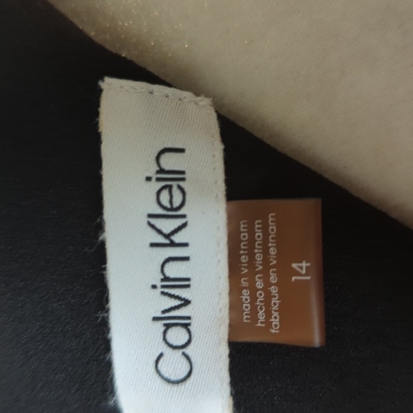 Calvin Klein Black A-Line Classic Corpcore Fit & Flare Knit Dress Sz 14 - Picture 4 of 9